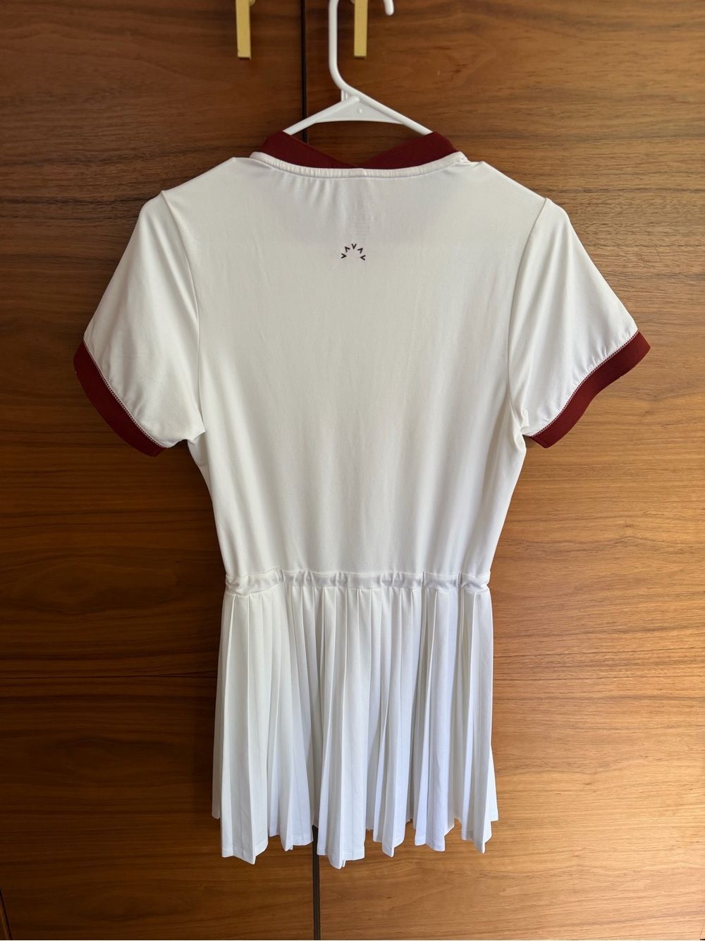 NWT Varley Trent Court Dress 30” Size Small WhitE Burnt Henna Tennis Pleated - Picture 10 of 10
